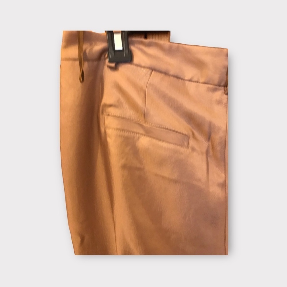 TIBI Mendini Twill Shirred Ruched Pants, Size 6, Sabro, Shiny, Drawstrin… - Picture 8 of 13